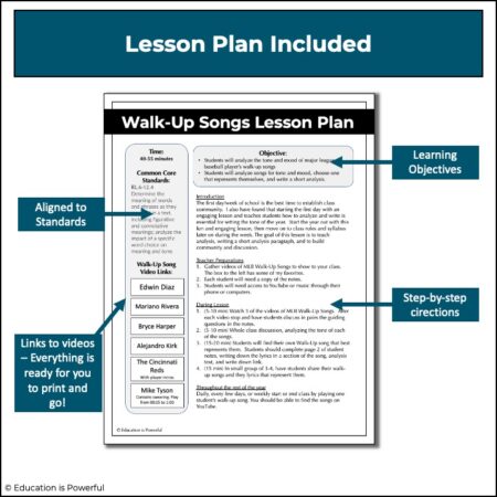First day lesson - Walk-Up Song Activity